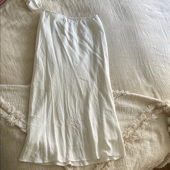 NWT Princess Polly Ermias Linen Blend Midi Skirt White - Picture 3 of 6